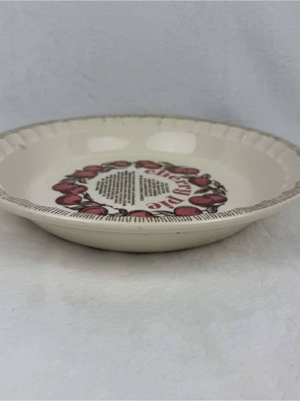 Vintage 1983 Cherry Pie Recipe Plate Royal China Country Harvest Made in USA